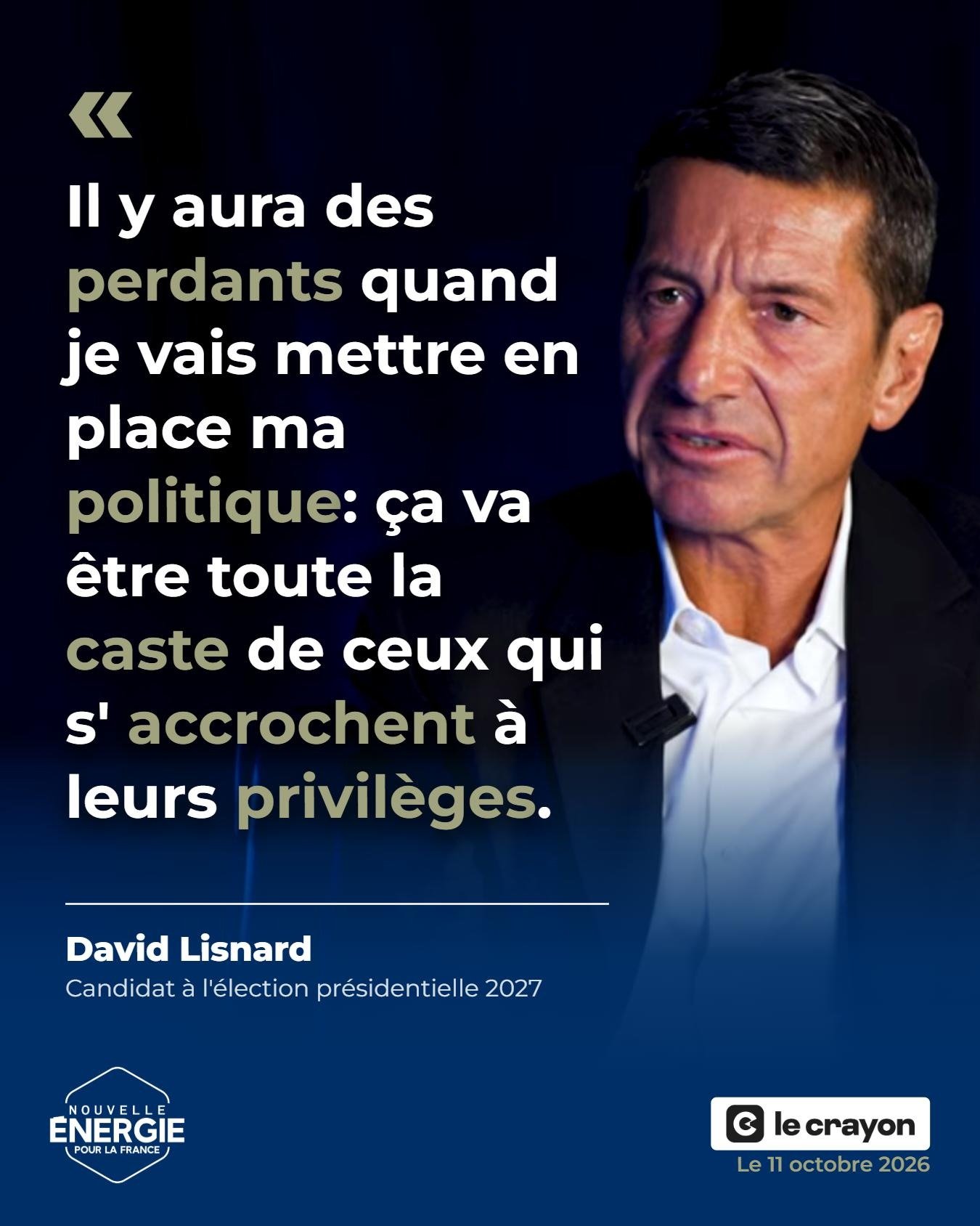 Affiche : Il y aura des perdants quand je vais mettre en place ma politique : ça va êtr...